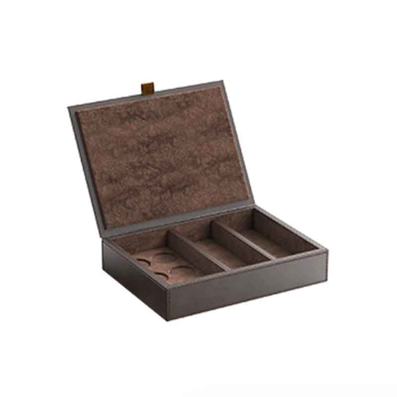 Craster – BEDROOM Faux Brown Leather Condiment Box