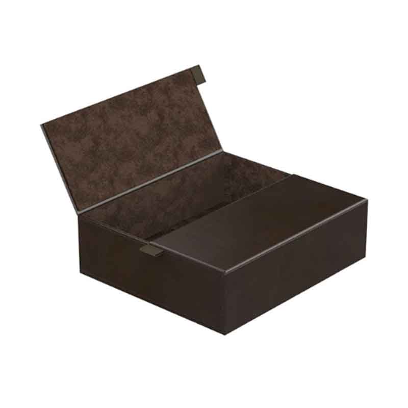 Craster – BEDROOM Small Faux Brown Leather Laundry Box