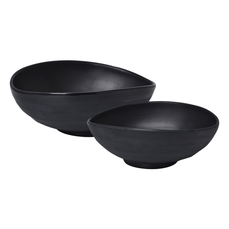 Melawares Zen Black Oval Screw Bowl