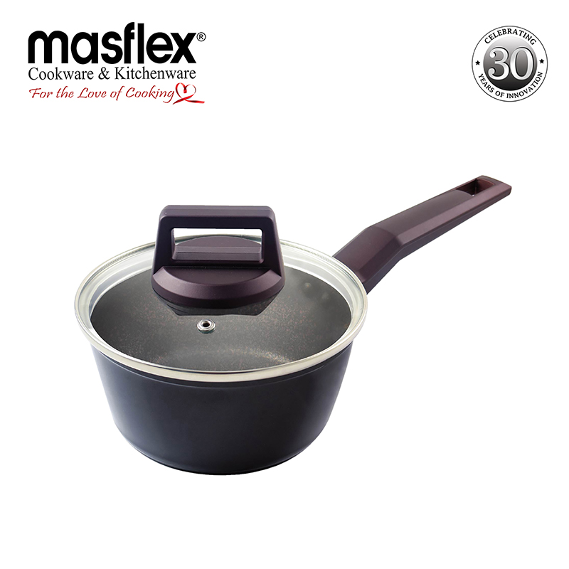 Masflex – Aluminum Non-Stick Radiance Saucepan with Glass Lid