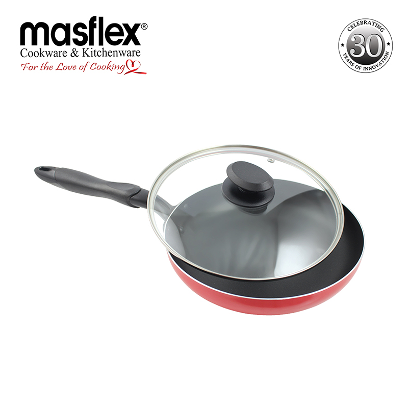 Masflex – Aluminum Non-stick Classic Fry Pan With Glass Lid