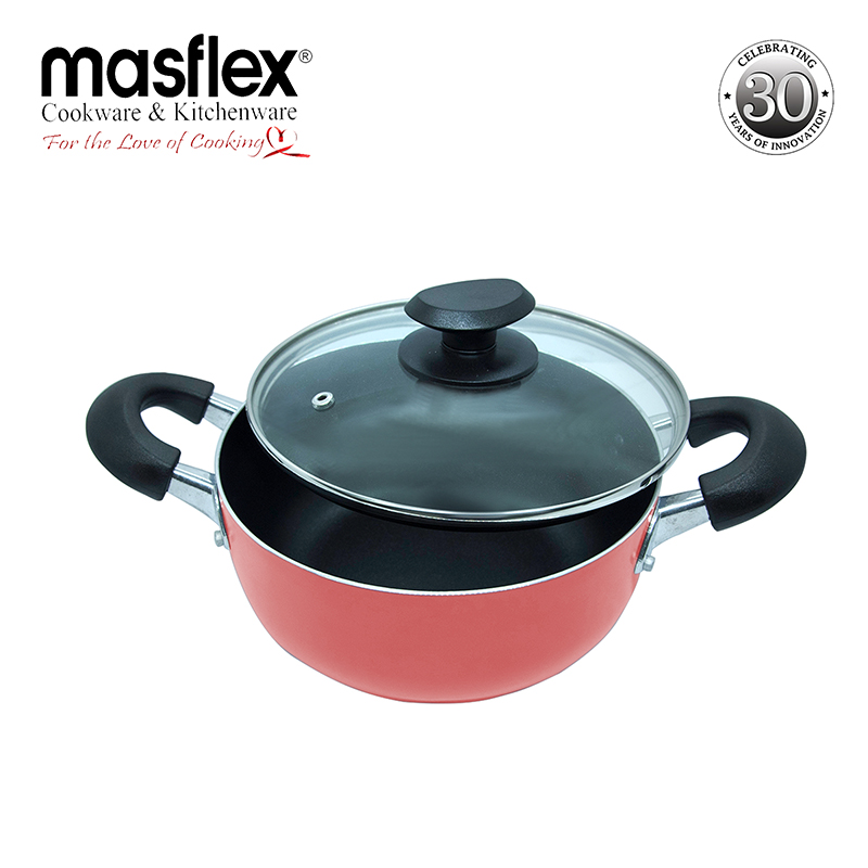 Masflex – Aluminum Non-stick Classic Dutch Oven With Glass Lid