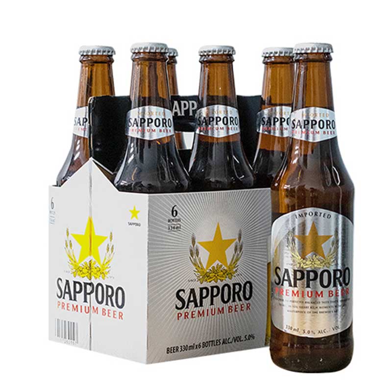 Sapporo Premium Beer Bottle 330ML 6-pack